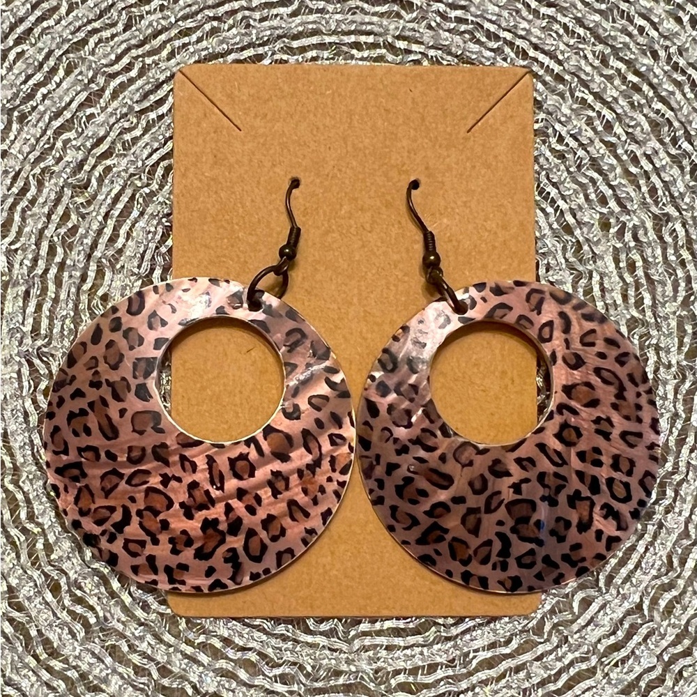 Leopard Print Hoop Earrings